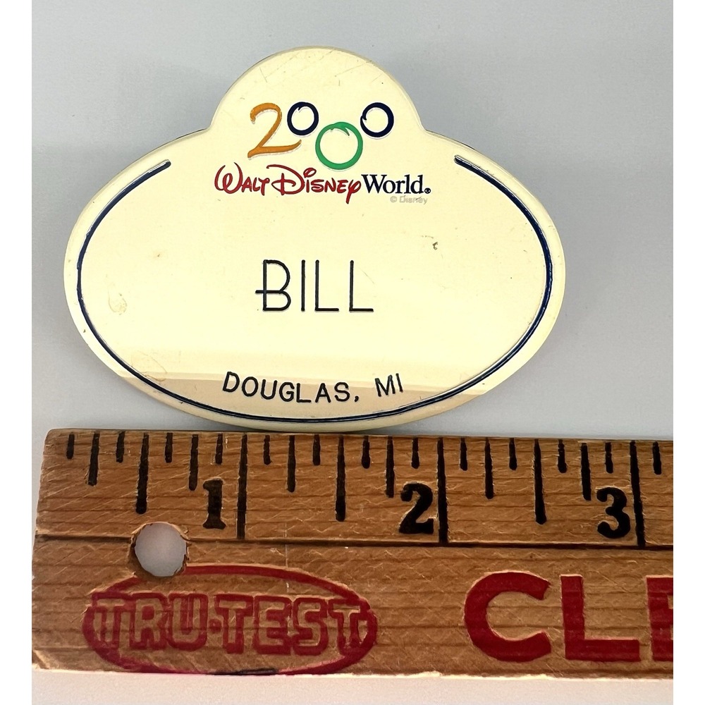 Vintage Disney Cast Member Name Tags Lot of 2 Bill & Bob 2000 Walt Disney World - Picture 3 of 3